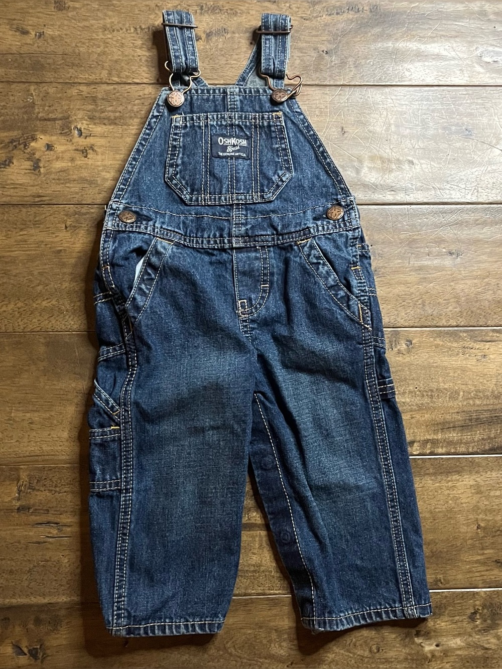 Vintage Kids OshKosh B'gosh navy denim overalls Size 24 months #kids #denim